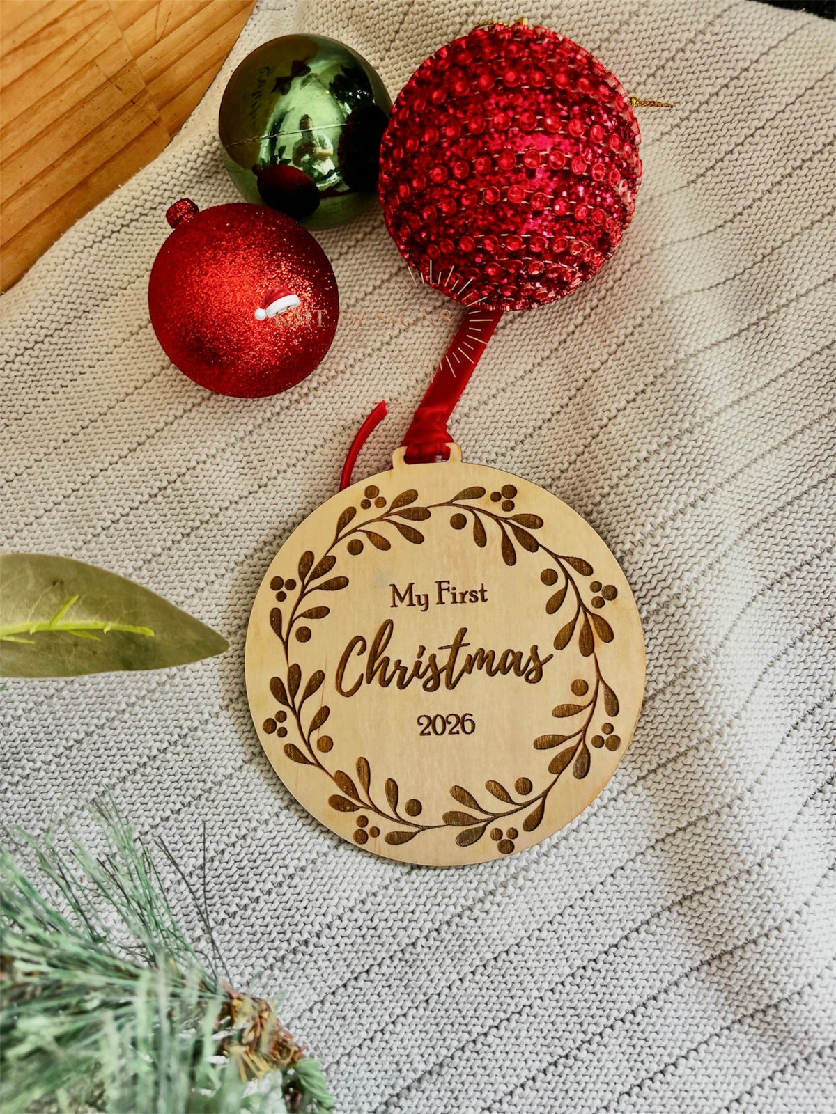 First Christmas Wreath Plaque