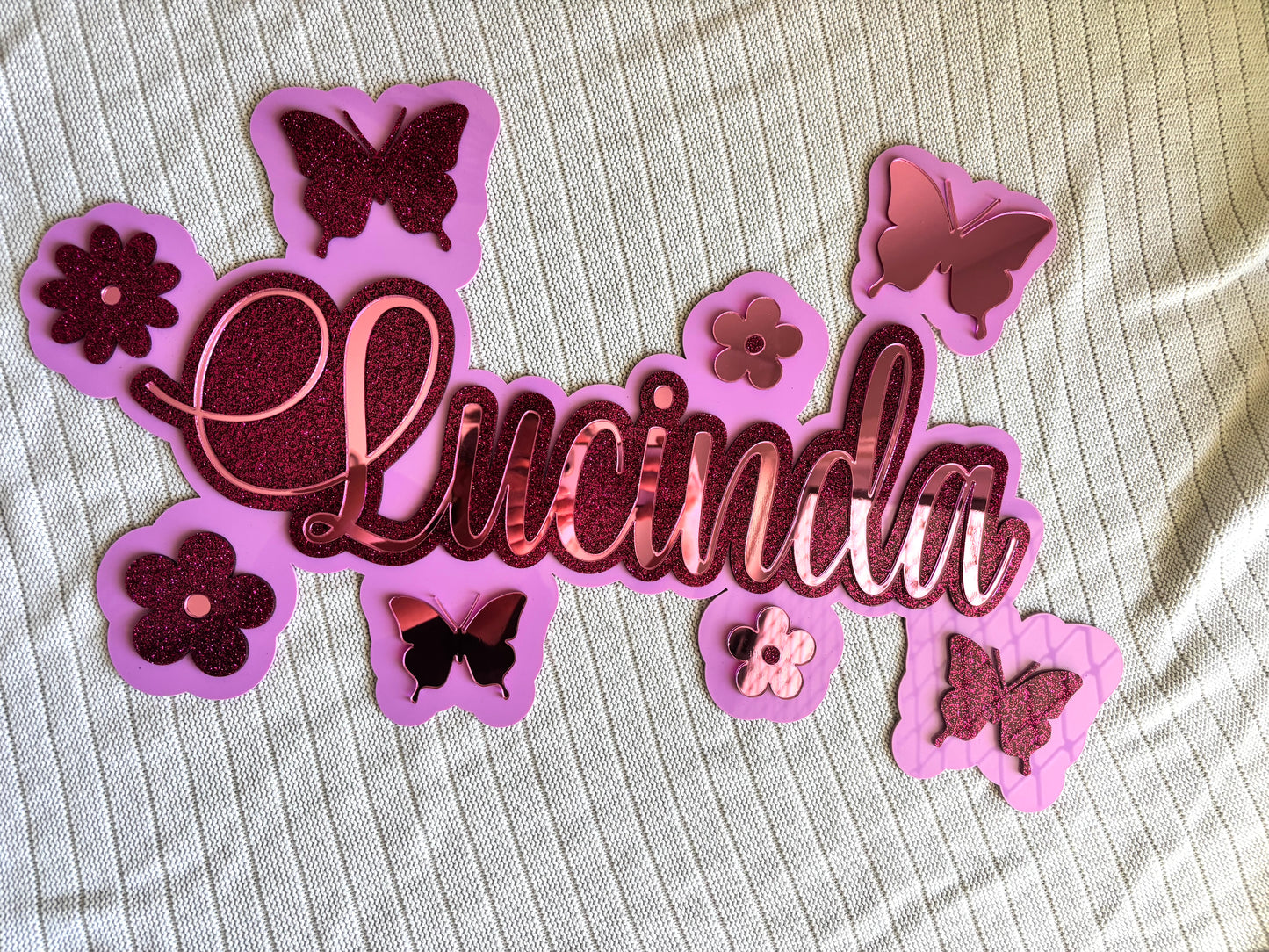 Pink Layered Name Sign