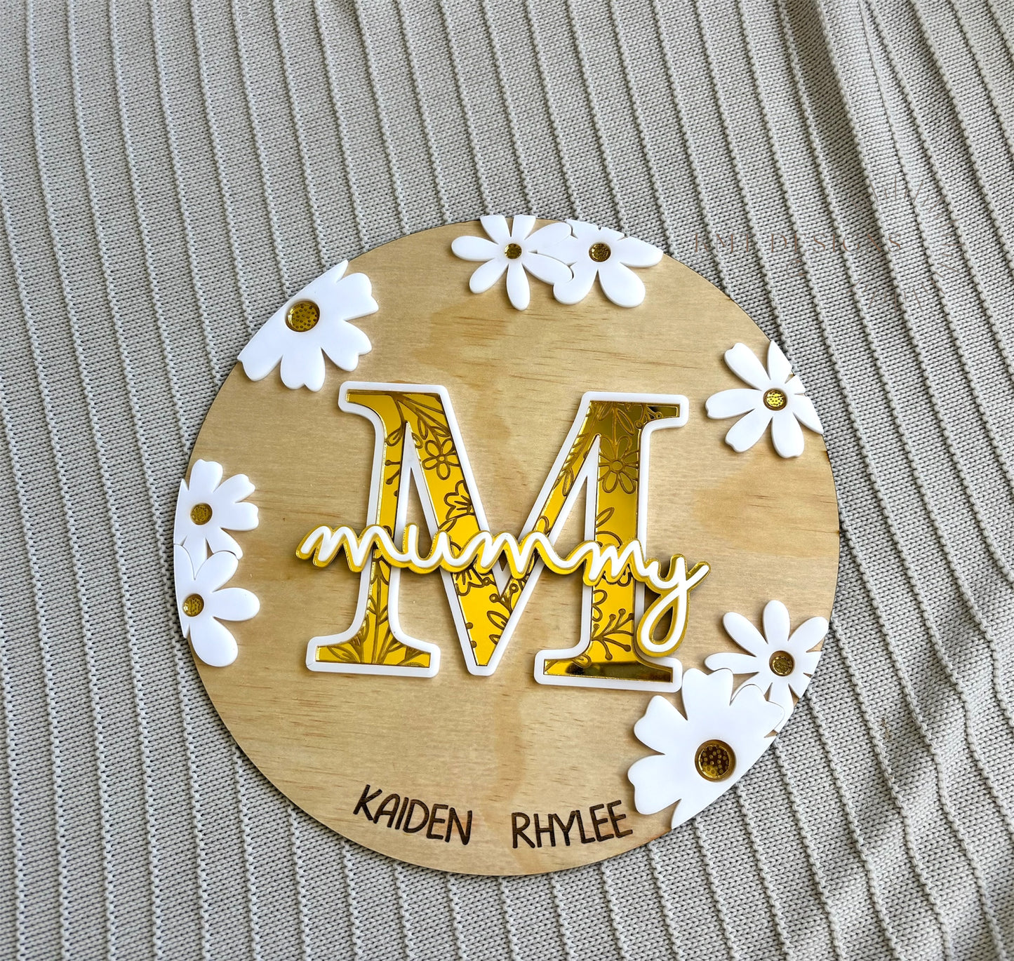 Mummy Floral Round Plaque
