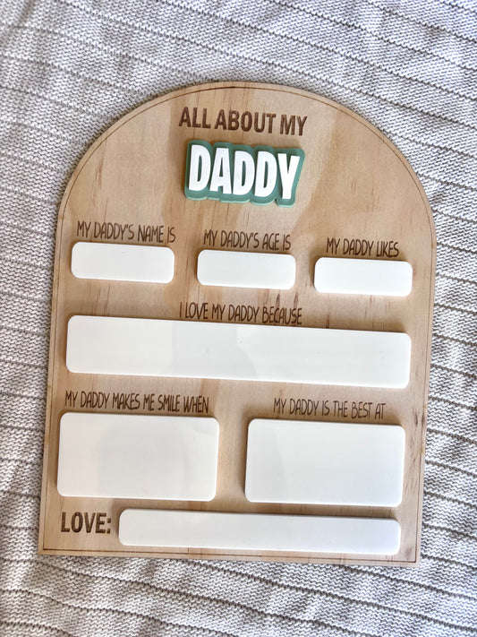 All about my Daddy Plaque
