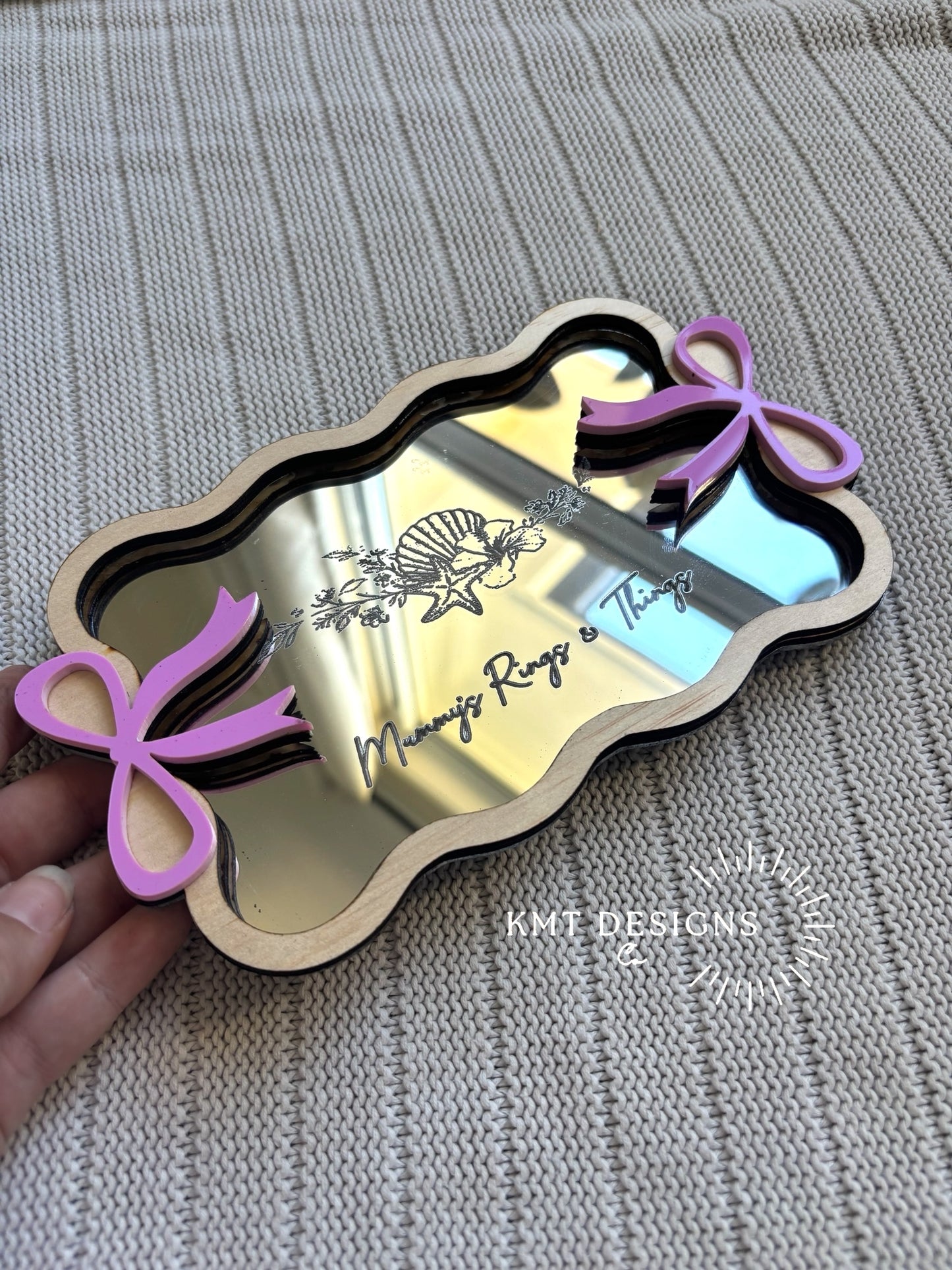 Silver Mirror Jewellery Tray