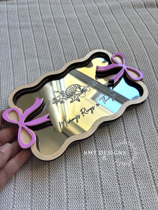 Silver Mirror Jewellery Tray