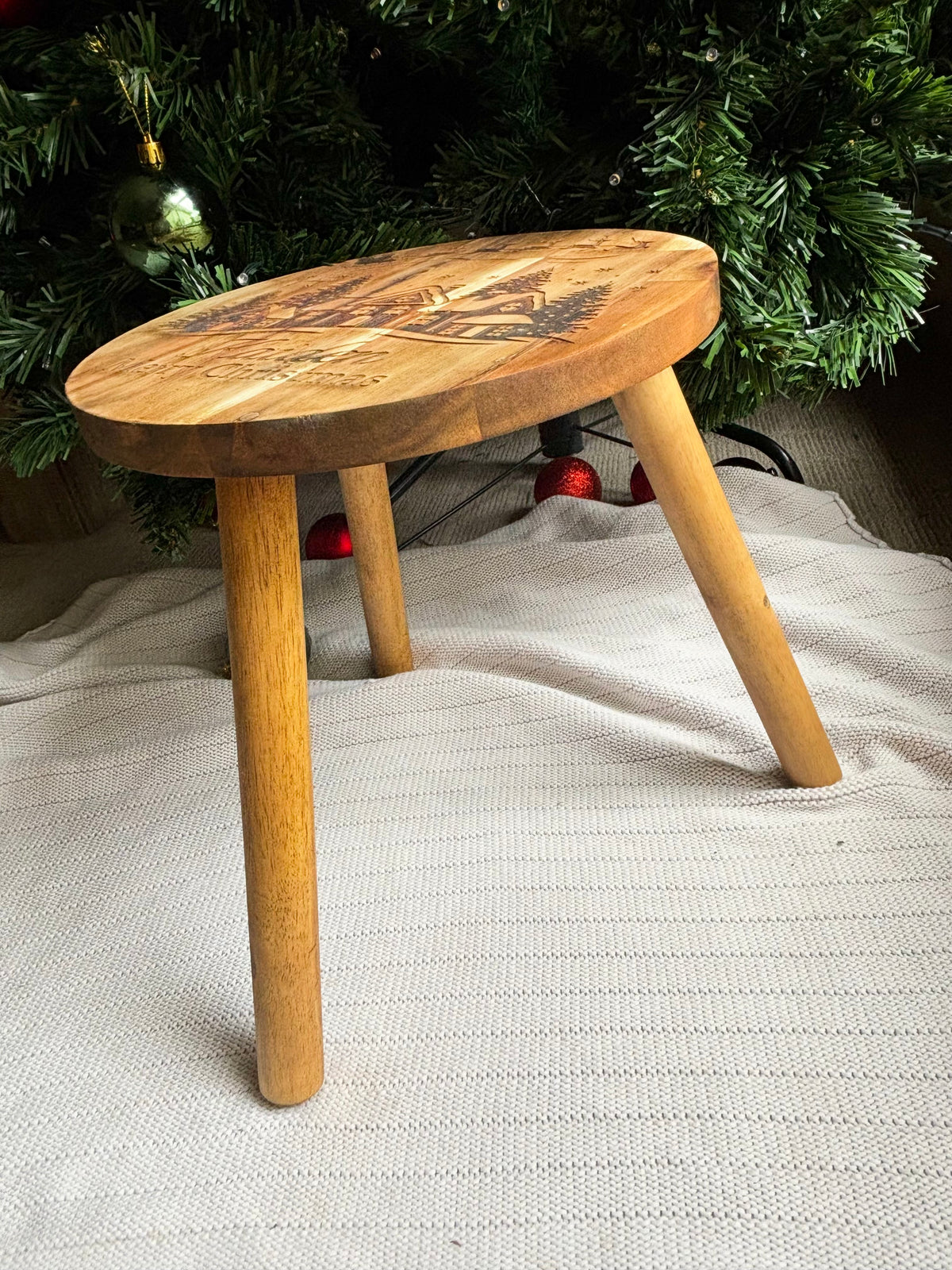 Engraved Christmas Stool