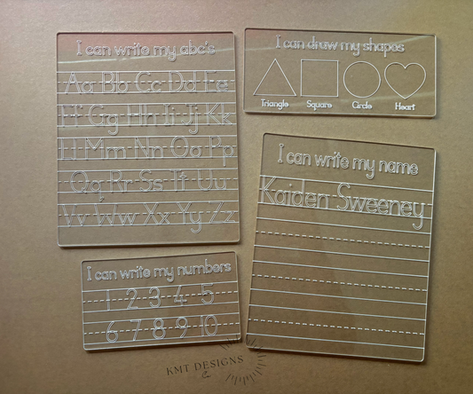 Acrylic Trace & Erase Boards - 4 pack