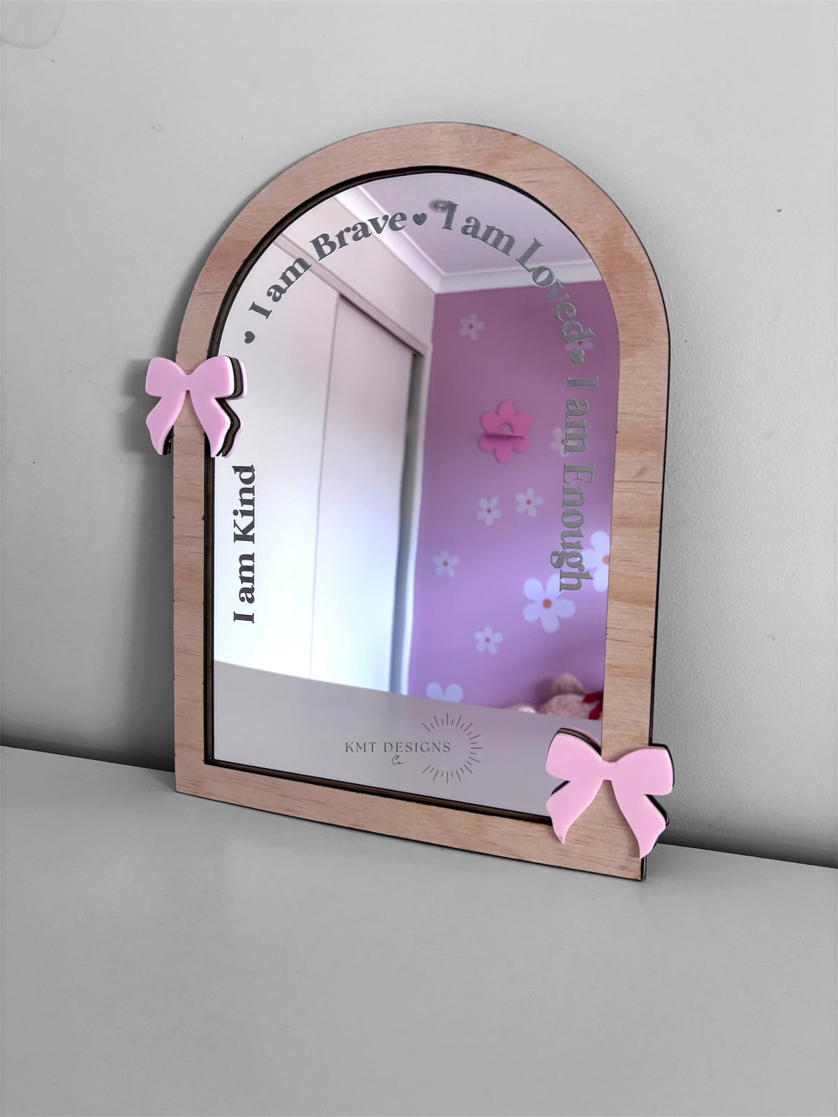 Double Bow Affirmation Mirror Small