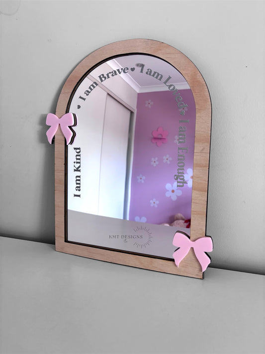 Double Bow Affirmation Mirror Small
