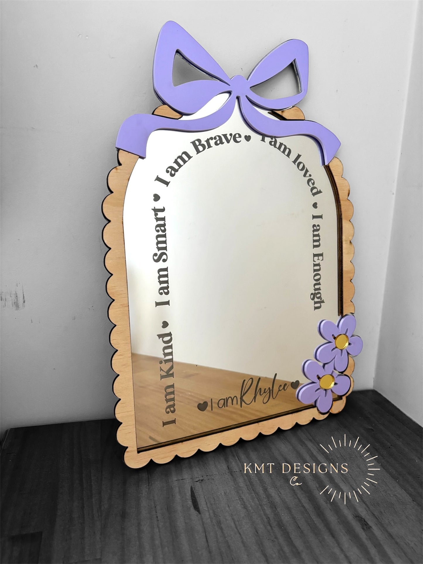 Bow & Flowers Affirmation Mirror Small