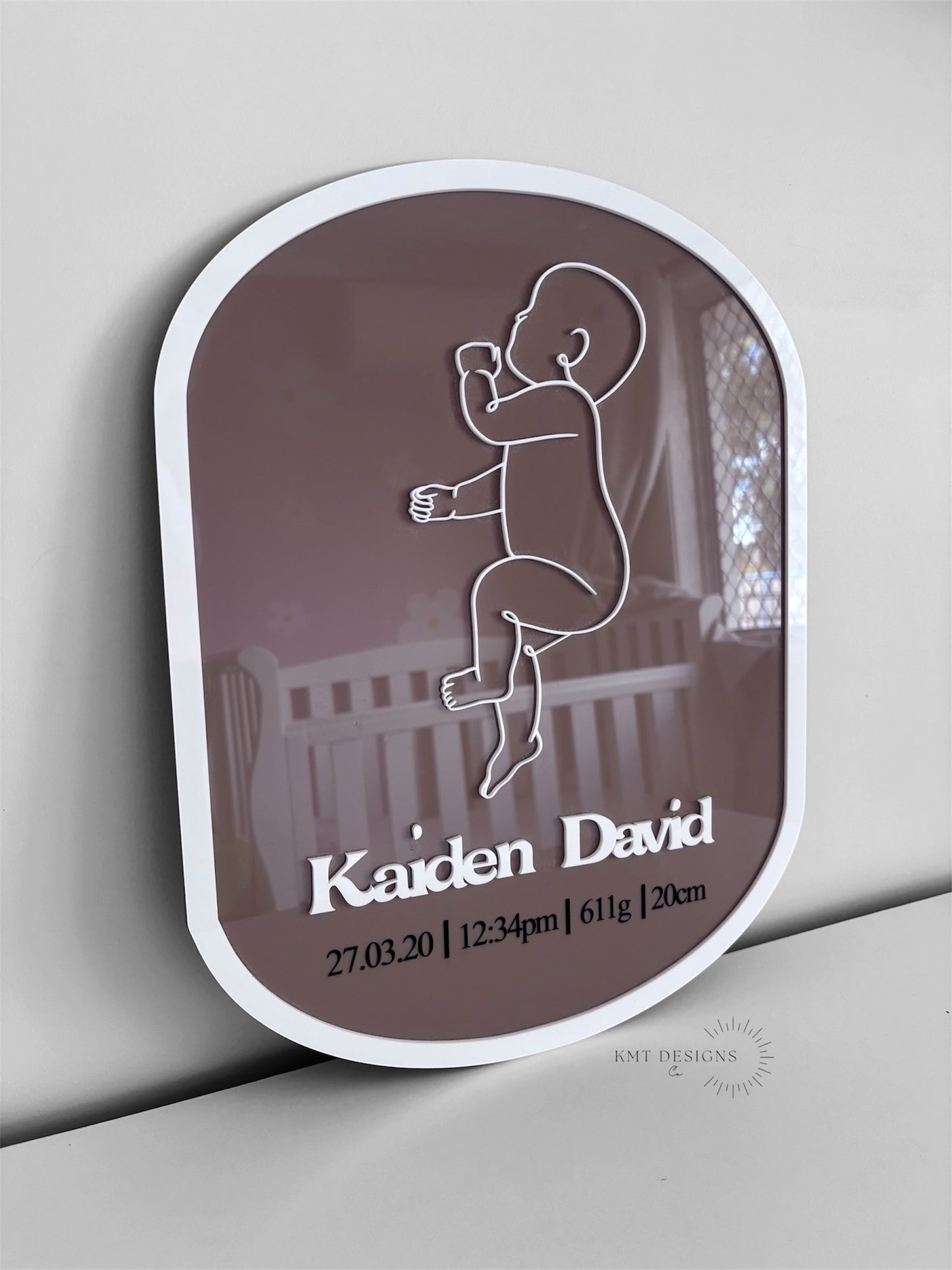 3D Plaque - Lined Baby Art