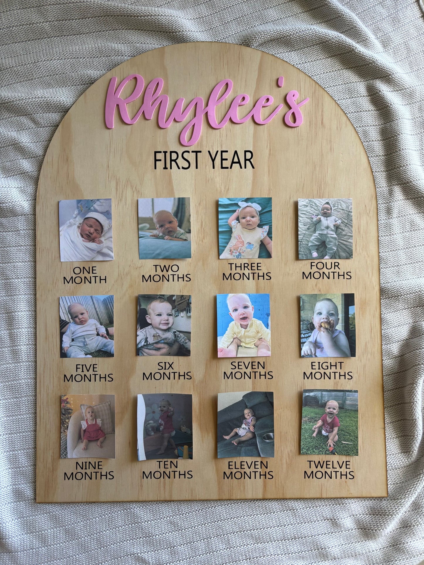 First Year Photo Milestone Board